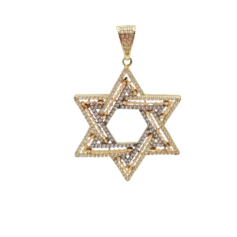 Crystal - Encrusted Pendants in the Shape of a CrownDiamond-Cut Star Of David Pendant (14K)