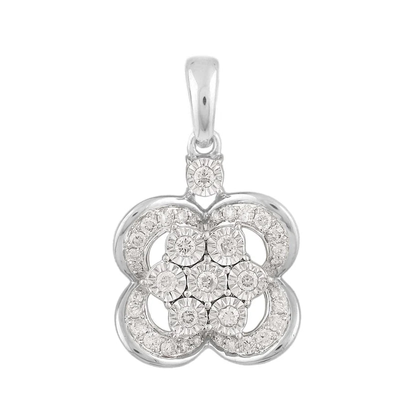 Bone - Carved Pendants with Tribal - Inspired SymbolsDiamond Flower Pendant (14K)