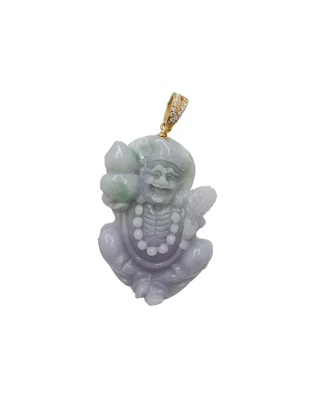 Obsidian Pendants with Shiny Mirror - Like SurfacesDiamond God of Longevity Jade Pendant (14K)