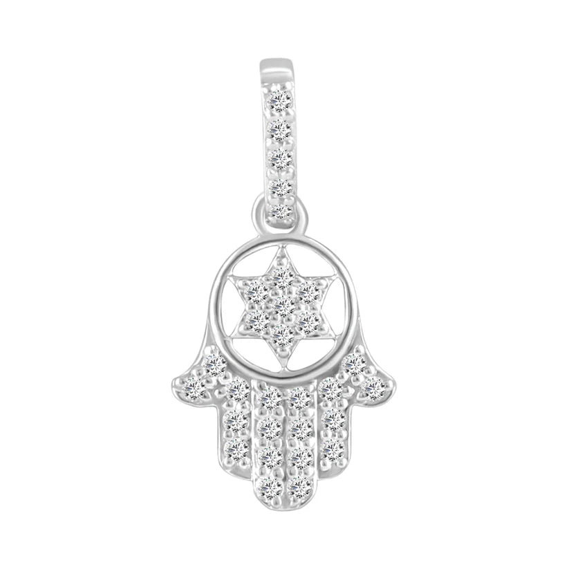 Crystal - Encrusted Pendants in the Shape of a CrownDiamond Hamsa & Star Of David  Pendant (14K)