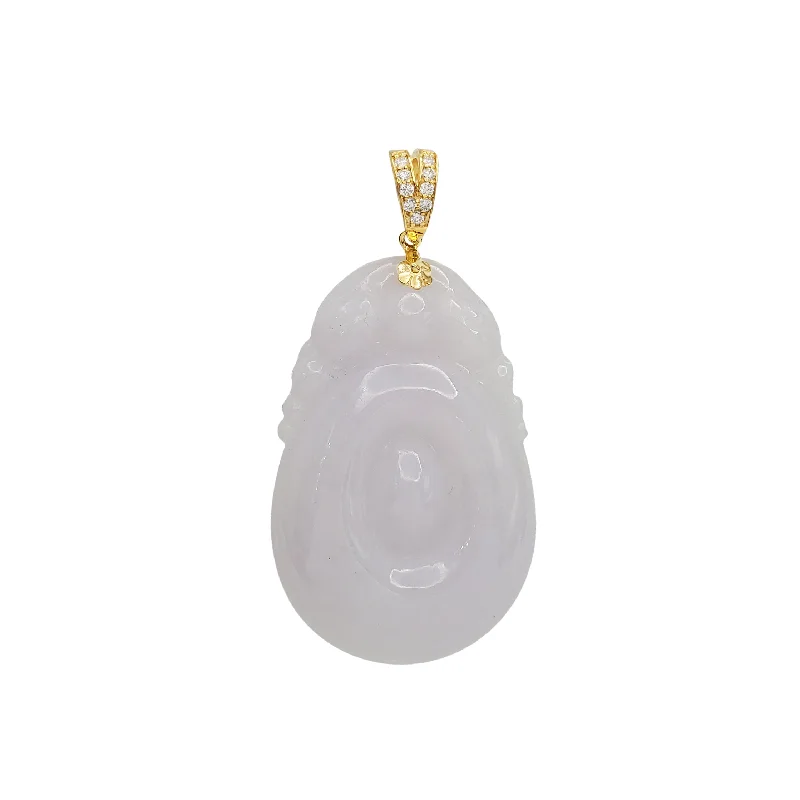 Jade - Carved Pendants in the Form of a Buddha StatueDiamond Jade Pendant (14K)