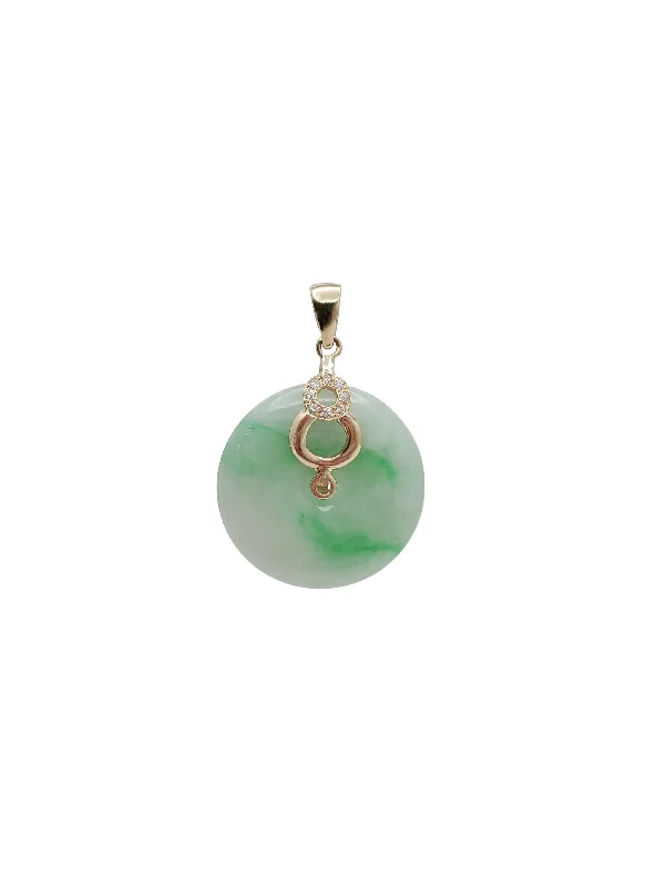 Copper Pendants with Hammered and Patinated FinishesDiamond Jade Round Disc Pendant (14K)