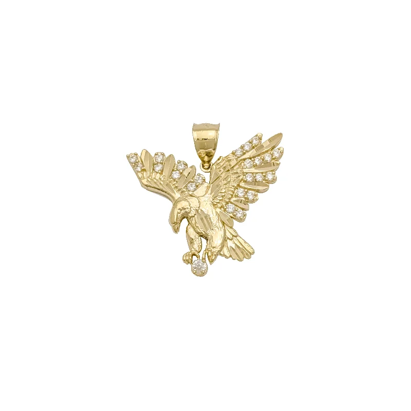 Crystal - Encrusted Pendants in the Shape of a CrownEagle CZ Pendant (14K)