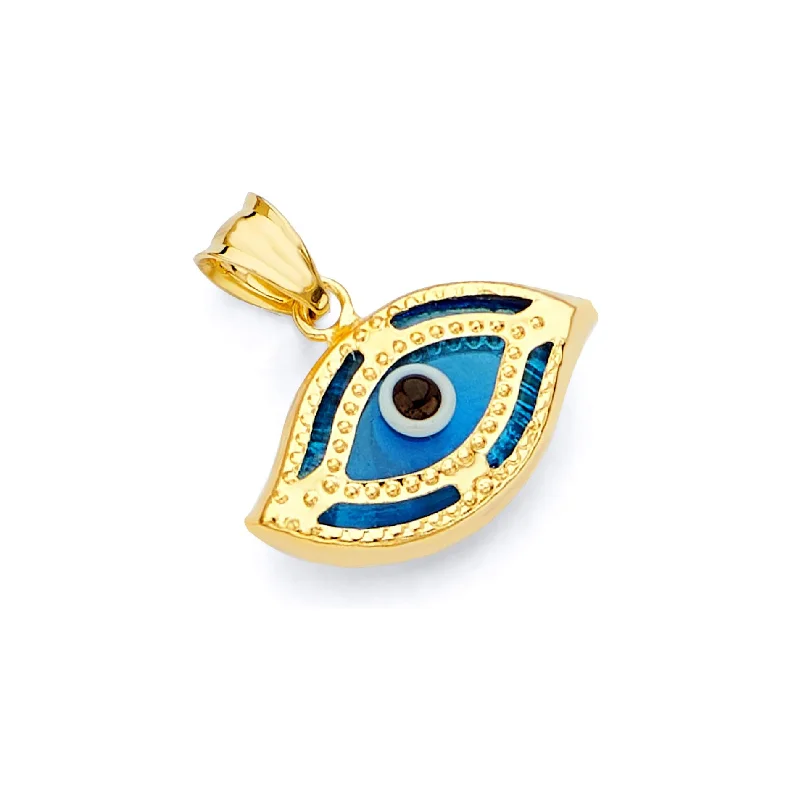 Recycled Metal Pendants with Upcycled Jewelry ComponentsEvil Eye Charm Pendant (14K)