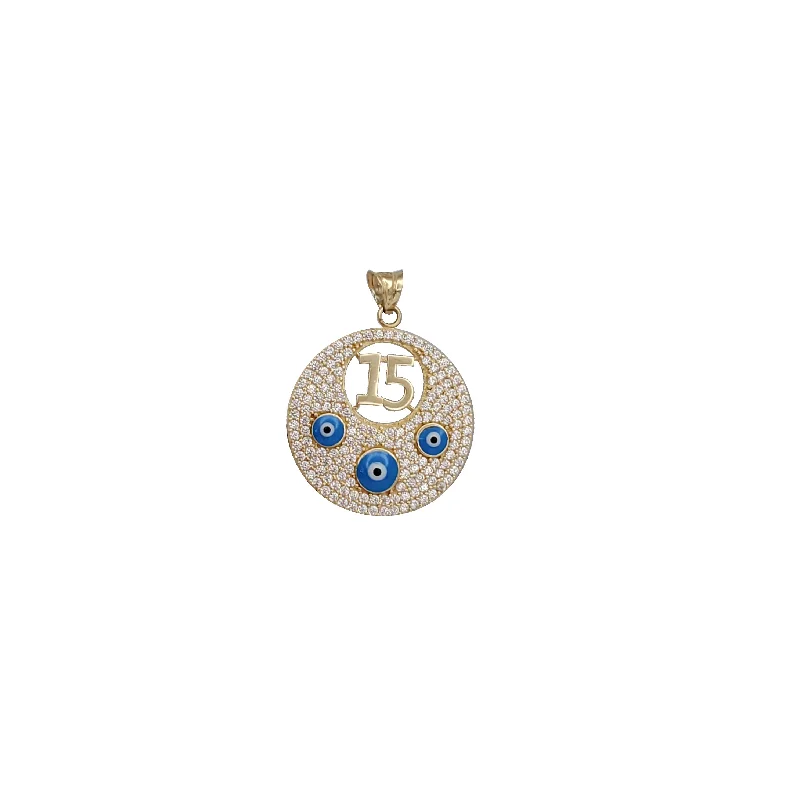 Gold - Plated Pendants with Enameled Floral BouquetsEvil Eyes Pendant (14K)