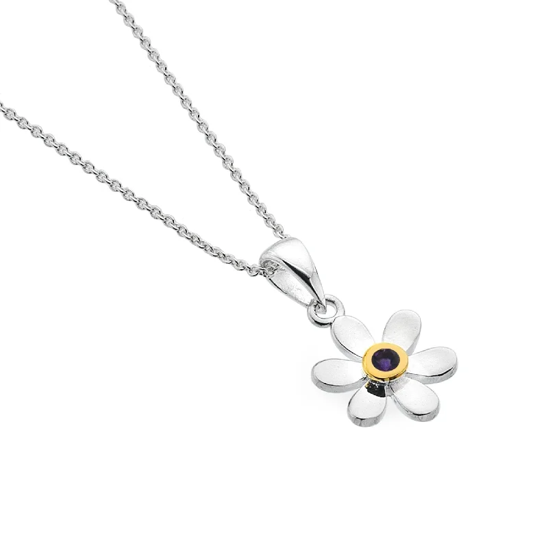 Feather - Pendant Necklaces with Real - Feather and Bead AccentsFebruary Birthstone Daisy Pendant