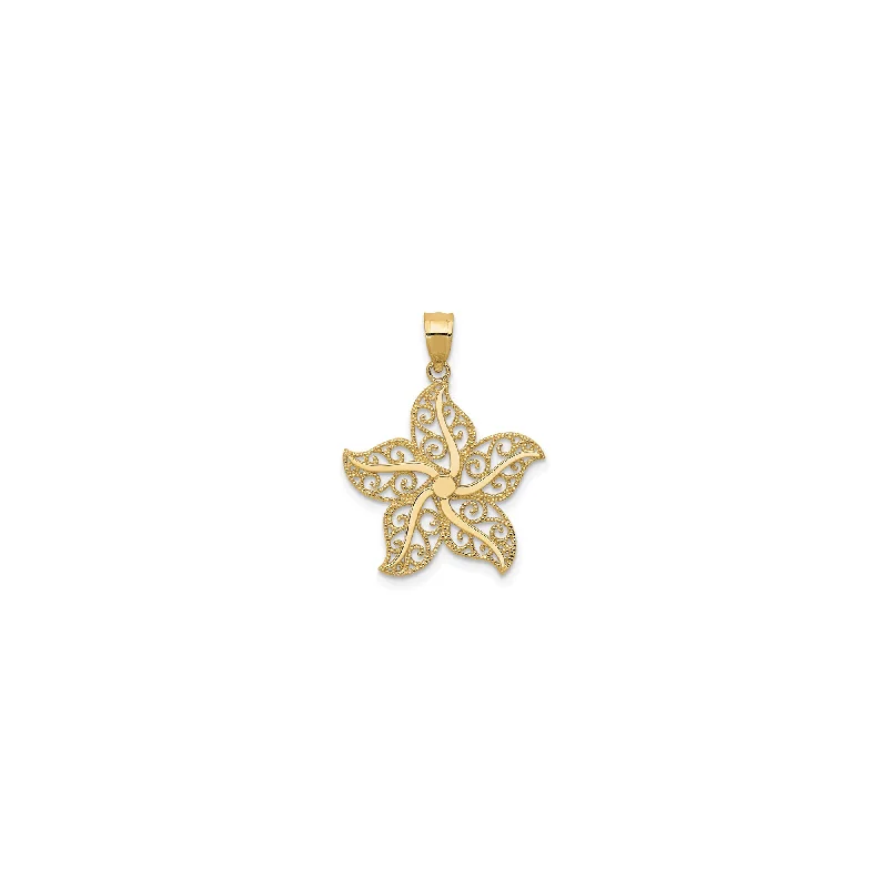 Amethyst - Faceted Pendants with Silver - Wire WrappingFiligree Starfish Pendant (14K)