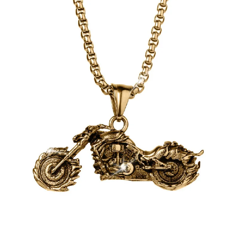 Medallion - Pendant Necklaces with Intricate Relief - Style ArtworkFlaming Rider Pendant