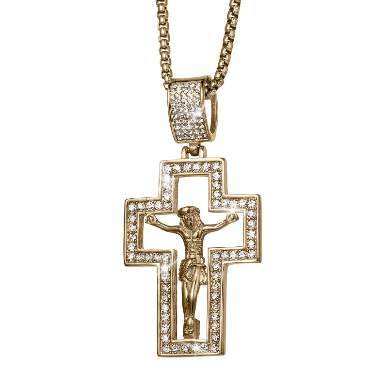 Sun - Pendant Necklaces with Radiant Yellow Citrine CentersGolden Faith Crucifix