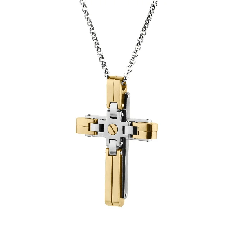 Star - Shaped Pendant Necklaces in Sterling Silver with Enamel AccentsInspirational Men's Cross