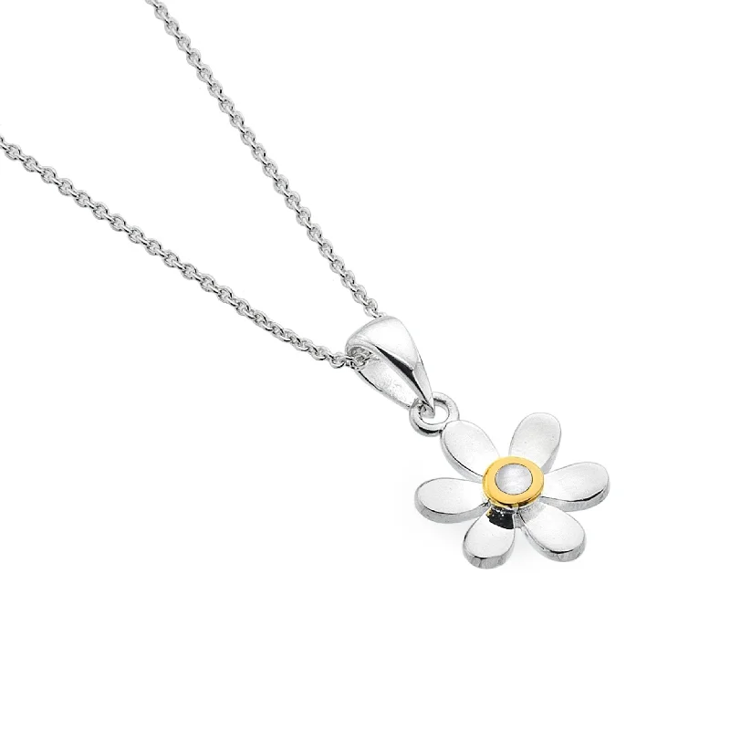 Horseshoe - Pendant Necklaces with Lucky Four - Leaf Clover CharmsJune Birthstone Daisy Pendant