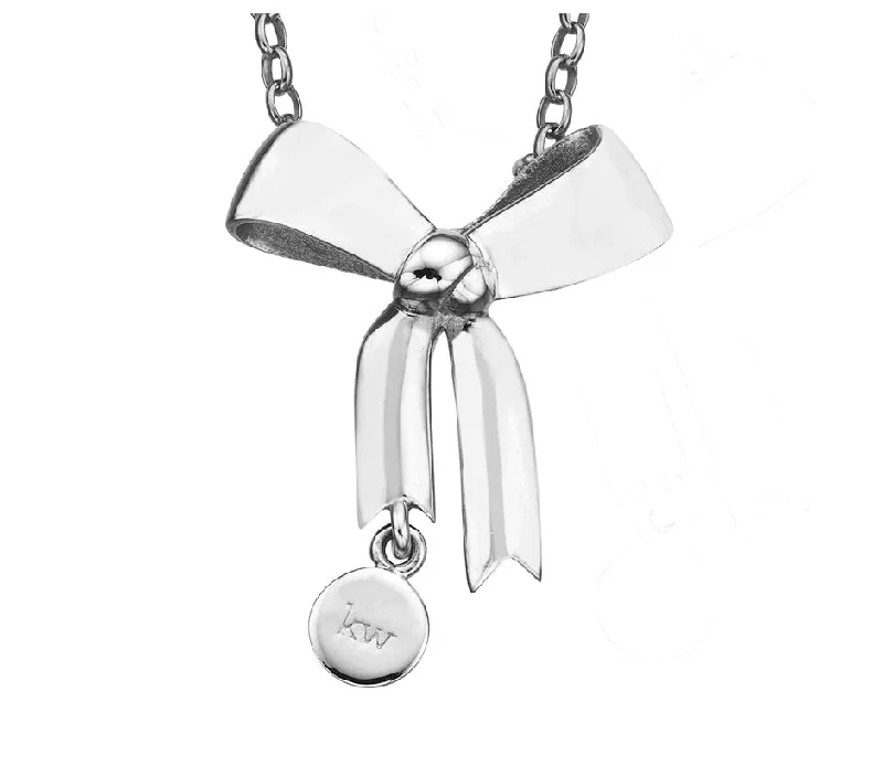 Medallion - Pendant Necklaces with Intricate Relief - Style ArtworkKaren Walker Bow Pendant - Silver