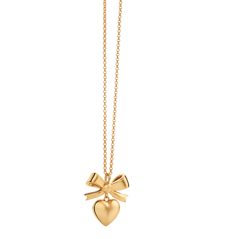 Horseshoe - Pendant Necklaces with Lucky Four - Leaf Clover CharmsKaren Walker - Superlove Bow Necklace 55cm 9ct yellow gold