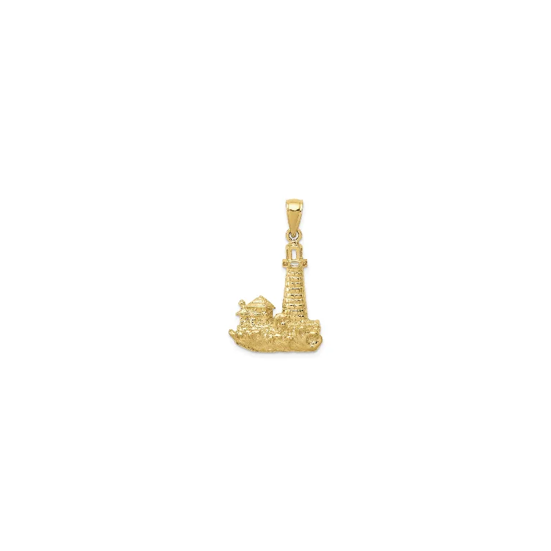 Gold - Plated Pendants with Enameled Floral BouquetsLighthouse with Coastal House Pendant (14K)