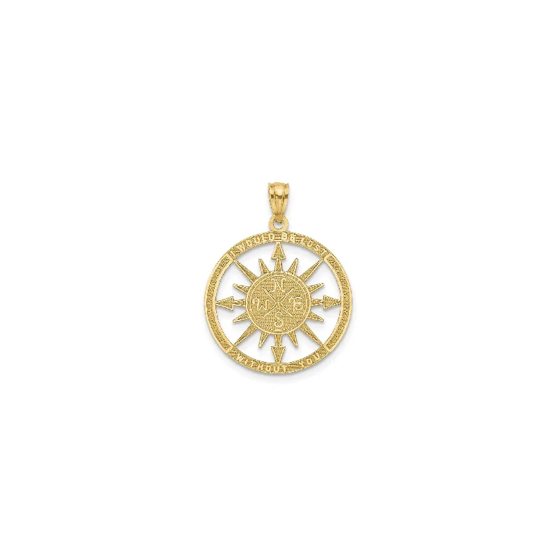 Jade - Carved Pendants in the Form of a Buddha Statue'Lost Without You' Compass Pendant (14K)