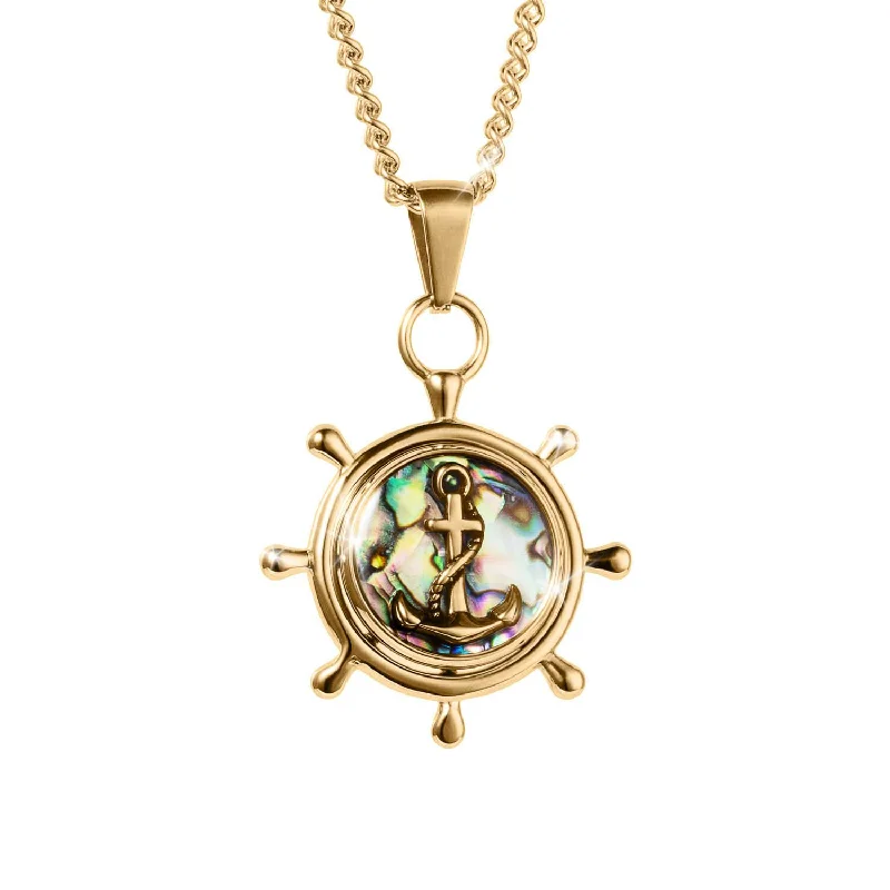 Key - Pendant Necklaces with Antique - Style EngravingsMaritime Abalone Pendant