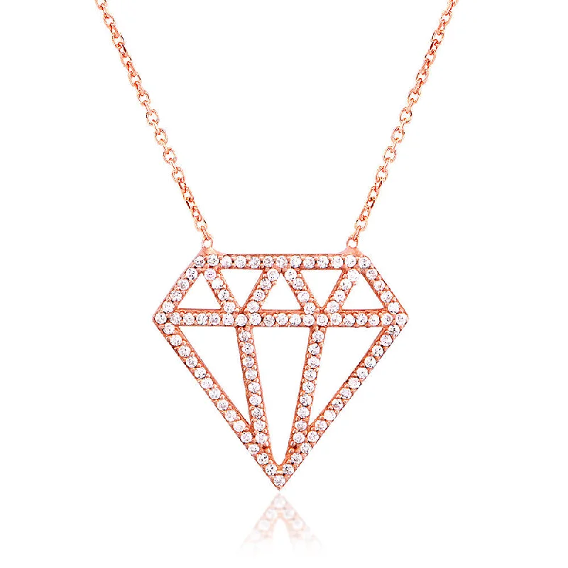 Sun - Pendant Necklaces with Radiant Yellow Citrine CentersOPEN DIAMOND PENDANT - ROSE GOLD