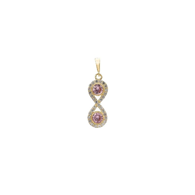 Amethyst - Faceted Pendants with Silver - Wire WrappingPink Stone-Set Infinity Symbol Pendant (14K)