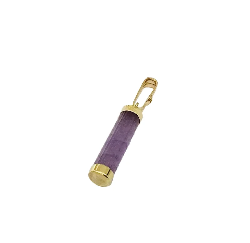 Amber Pendants with Fossilized Insect InclusionsPurple Jade Cylinder Charm Pendant (14K)