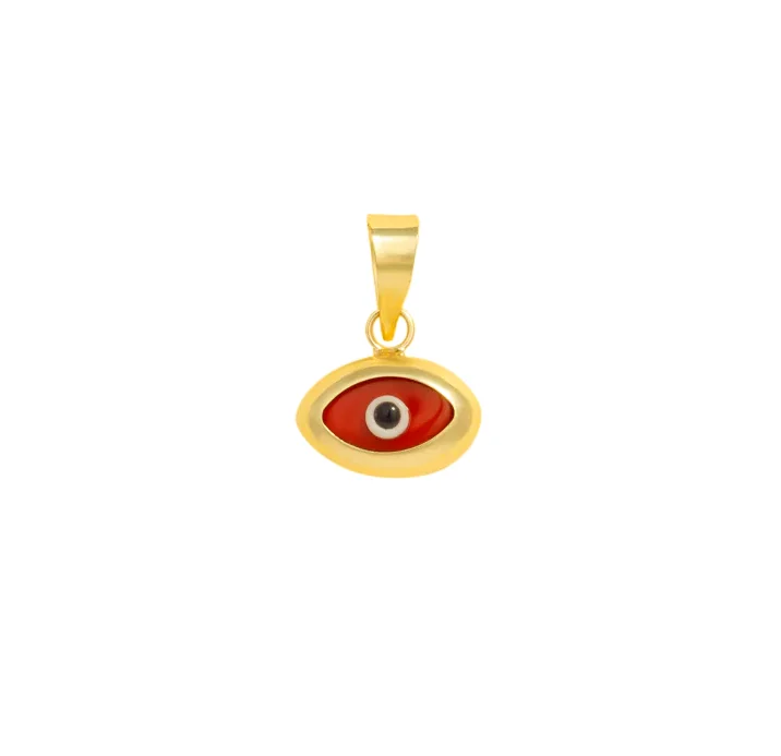 Sterling Silver Pendants with Hand - Engraved Family CrestsRed Evil Eye Pendant (14K)