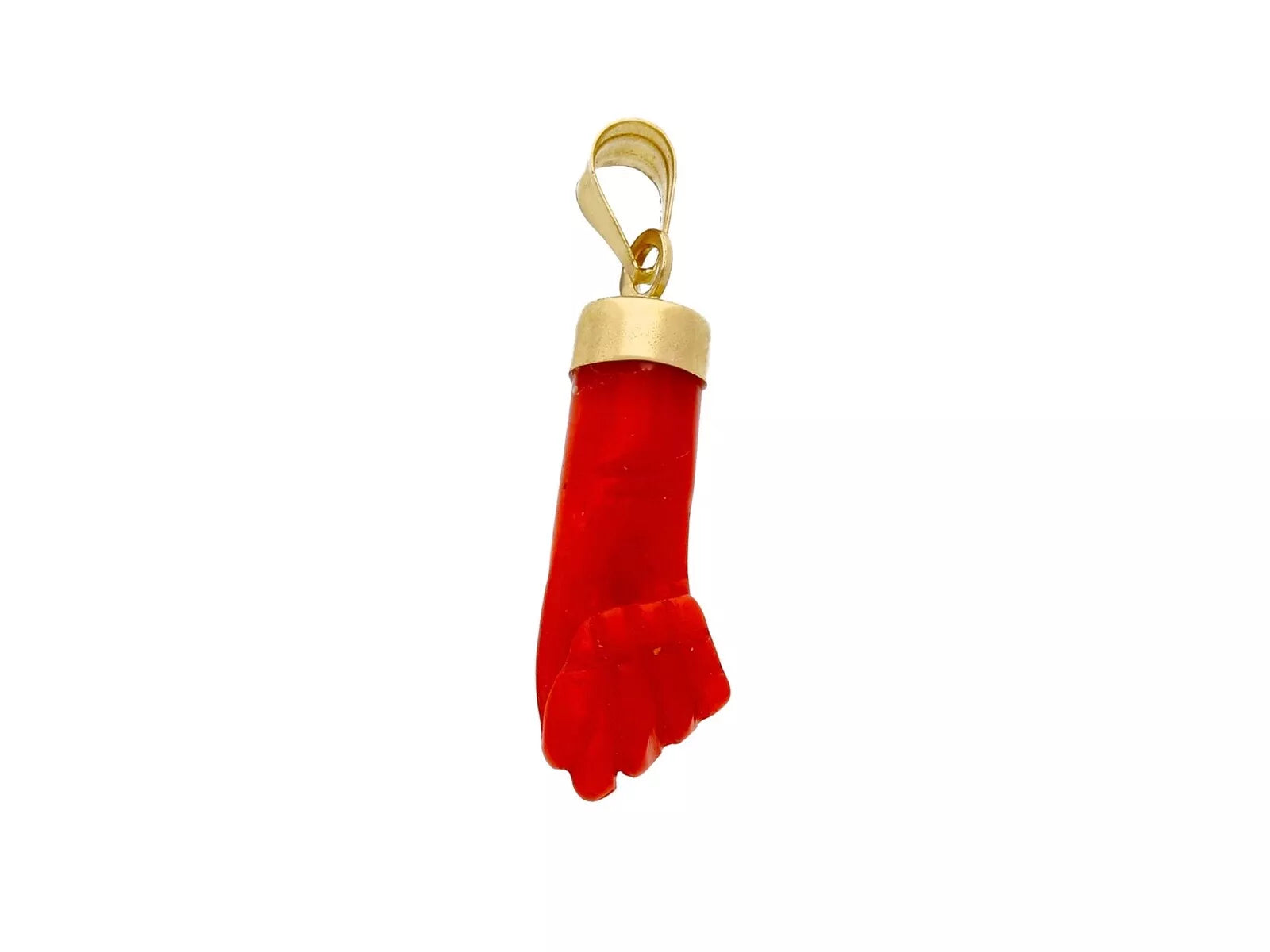 Recycled Metal Pendants with Upcycled Jewelry ComponentsRed Figa Azabache Pendant (14K)