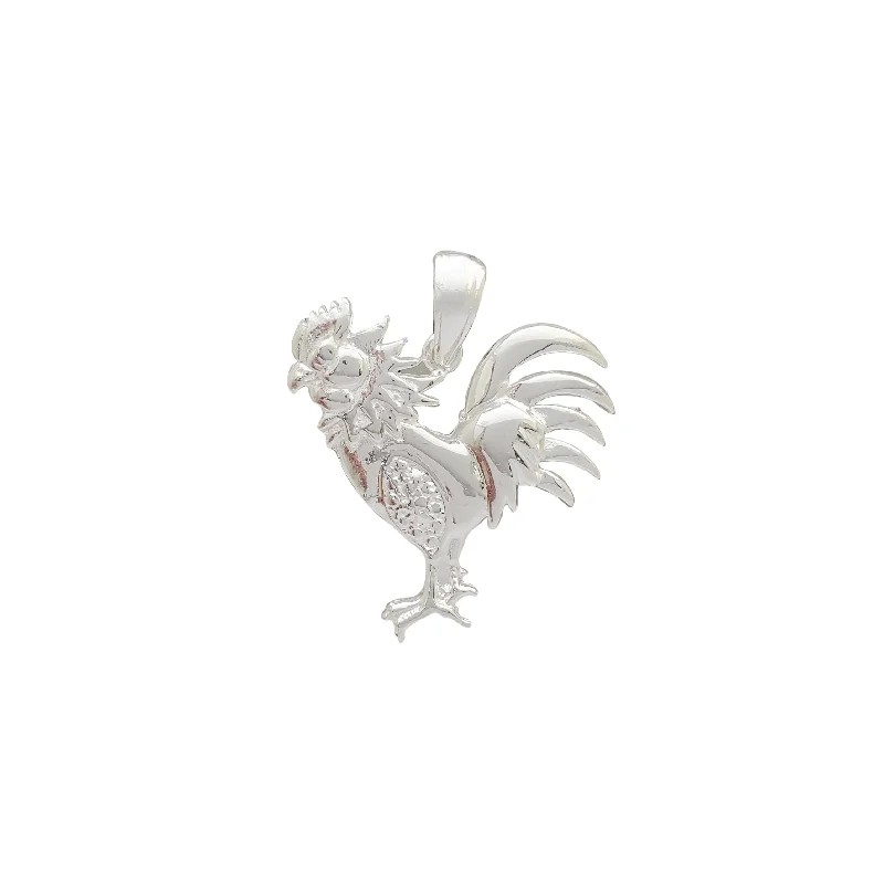 Angel - Wing Pendant Necklaces with Filigree MetalworkRooster Pendant (Silver)