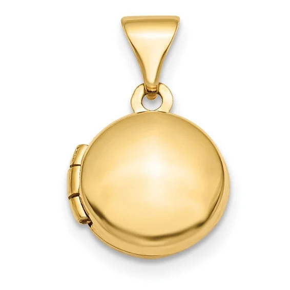 Coral - Trimmed Pendants with Seashell and Pearl AccentsRound Shape Plain Locket (14K)