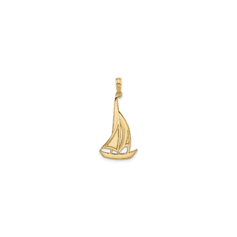 Gold - Plated Pendants with Enameled Floral BouquetsSailboat Pendant (14K)