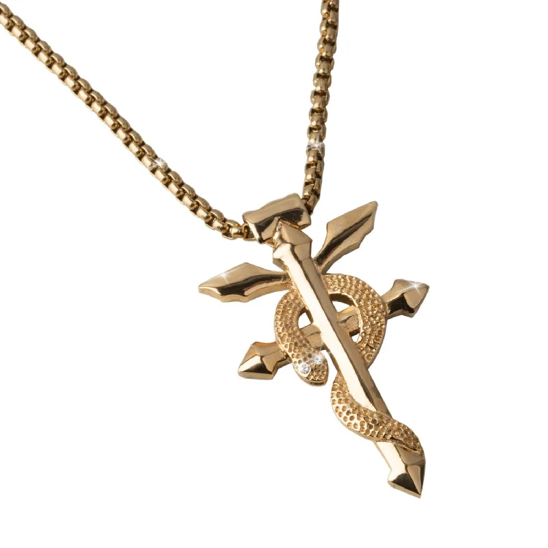 Horseshoe - Pendant Necklaces with Lucky Four - Leaf Clover CharmsSerpentine Cross Pendant