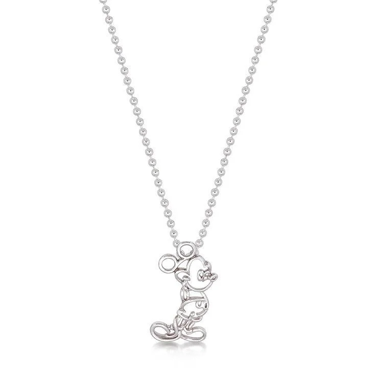 Horseshoe - Pendant Necklaces with Lucky Four - Leaf Clover CharmsJunior Mickey Mouse Outline Necklace