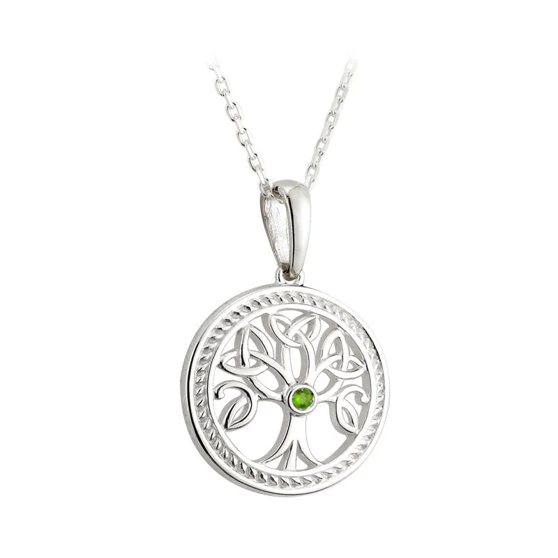 Crescent - Moon Pendant Necklaces with Pearl - Embellished CurvesSILVER SMALL TREE OF LIFE PENDANT