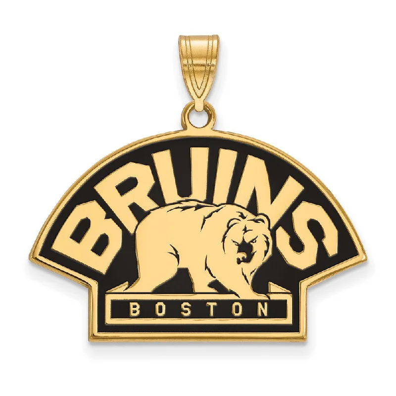 Bone - Carved Pendants with Tribal - Inspired SymbolsSS 14k Yellow Gold Plated NHL Boston Bruins LG Enamel Pendant