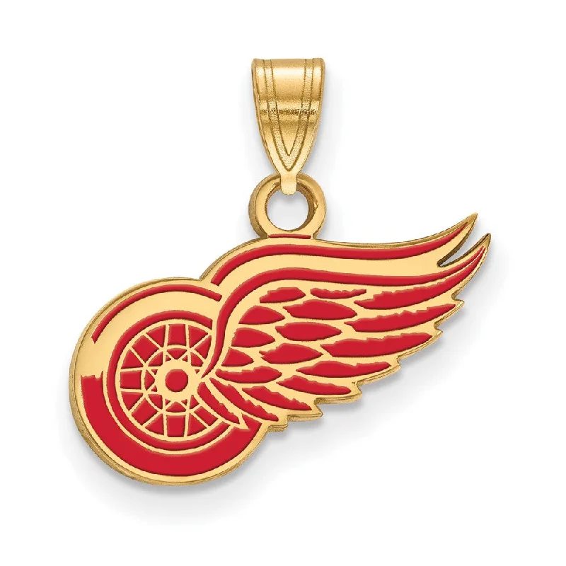 Opal - Set Pendants with Iridescent Fire - Opal CentersSS 14k Yellow Gold Plated NHL Detroit Red Wings SM Enamel Pendant