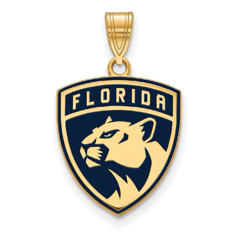 Obsidian Pendants with Shiny Mirror - Like SurfacesSS 14k Yellow Gold Plated NHL Florida Panthers LG Enamel Pendant