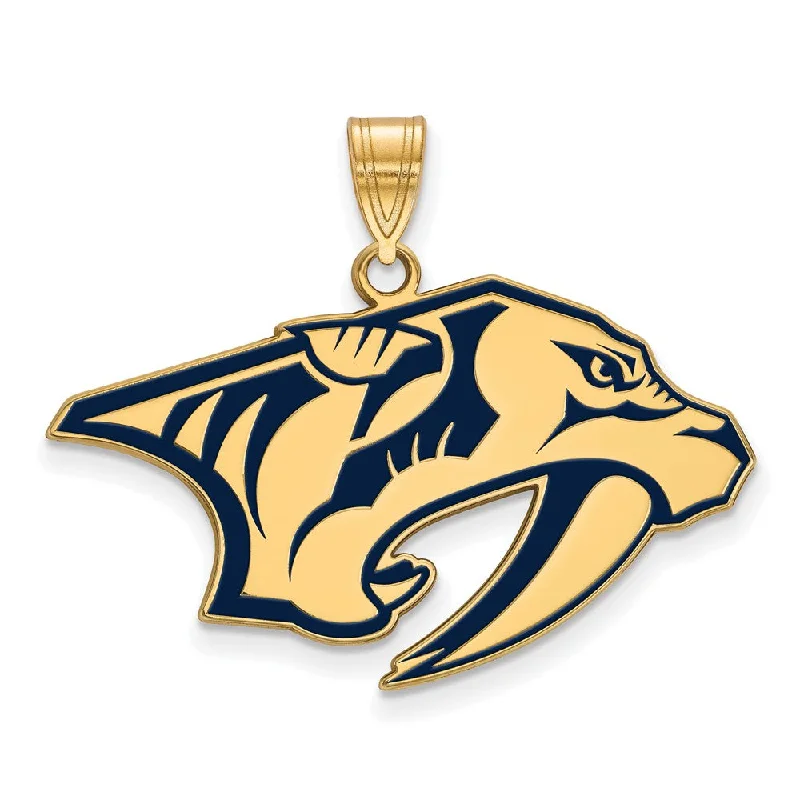 Resin Pendants with Encapsulated Butterfly WingsSS 14k Yellow Gold Plated NHL Nashville Predators LG Enamel Pendant