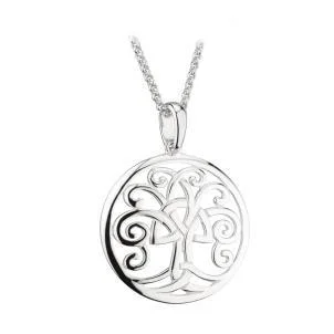 Owl - Shaped Pendant Necklaces with Crystal - Studded EyesSterling Silver Celtic Tree of Life Pendant