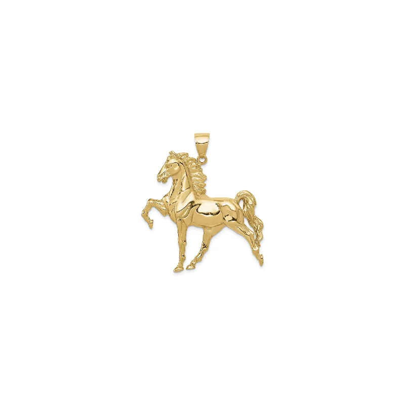 Copper Pendants with Hammered and Patinated FinishesStallion Horse Pendant (14K)