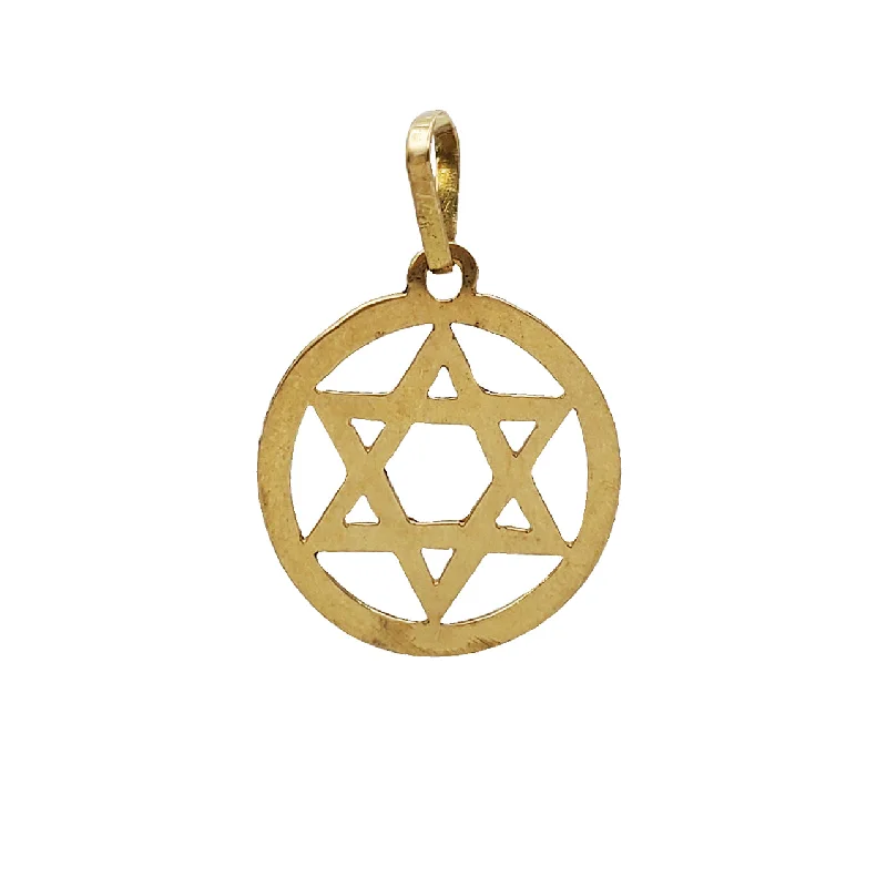 Leather - Wrapped Pendants with Brass Stud EmbellishmentsStar Of David Pendant (14K)