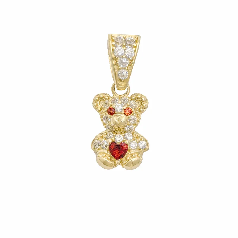 Amethyst - Faceted Pendants with Silver - Wire WrappingTeddy Bear CZ Pendant (14K)