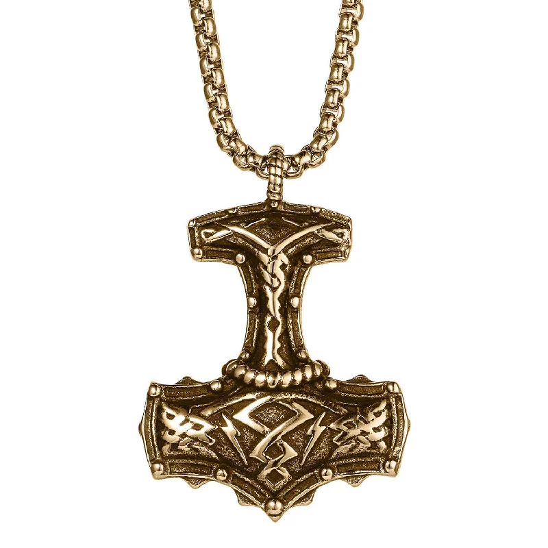 Angel - Wing Pendant Necklaces with Filigree MetalworkThor Hammer Pendant