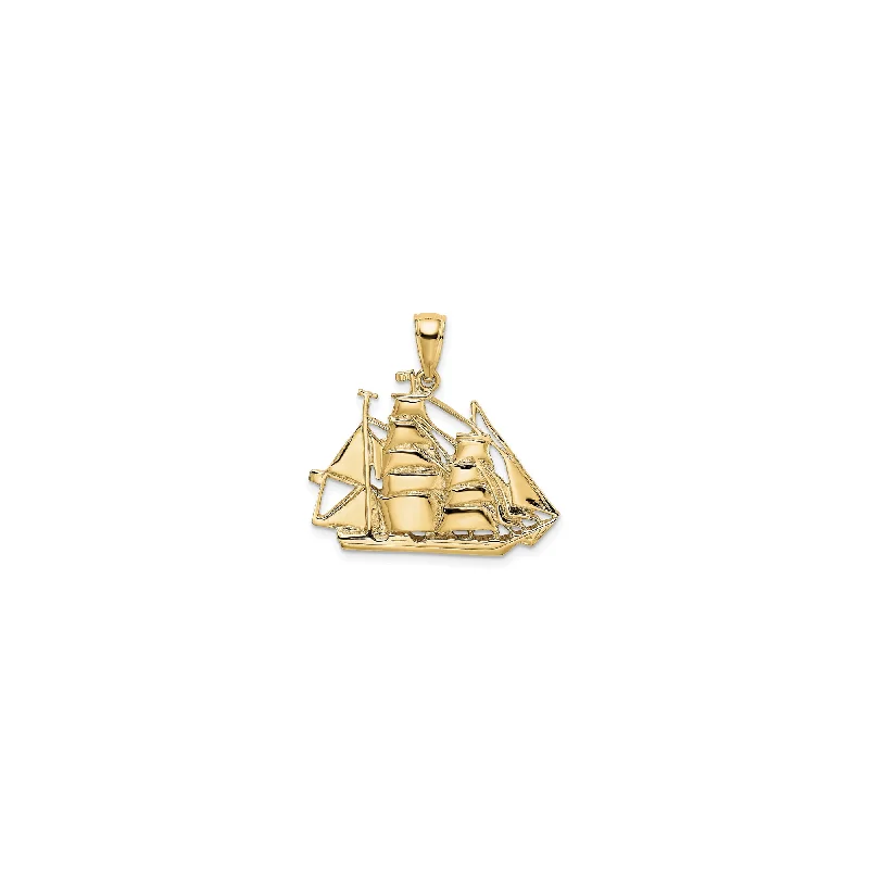 Amethyst - Faceted Pendants with Silver - Wire WrappingThree-Masted Ship Pendant (14K)