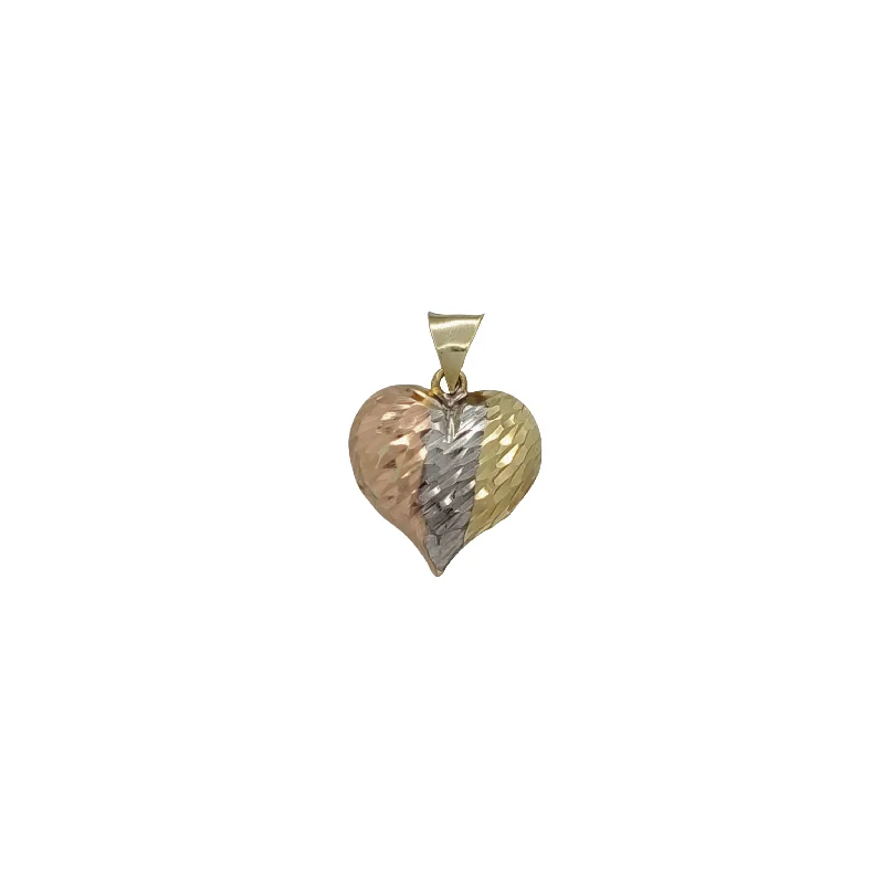 Lapis Lazuli Pendants with Gold - Leaf AccentsTri-Tone Diamond Cut Heart Pendant (14K)