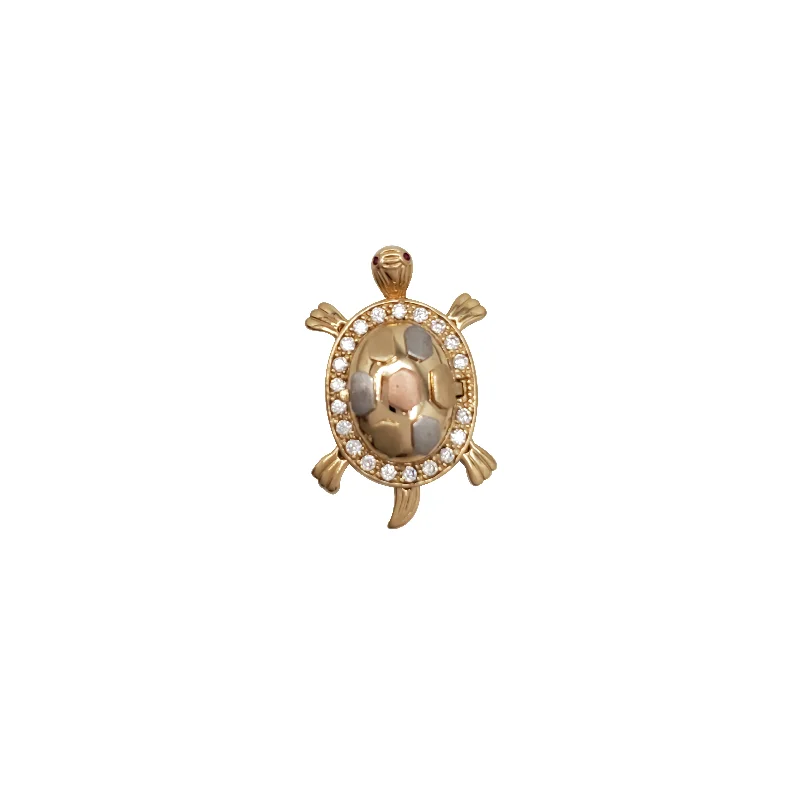 Jade - Carved Pendants in the Form of a Buddha StatueTurtle CZ Pendant Tri-Tone (14K)