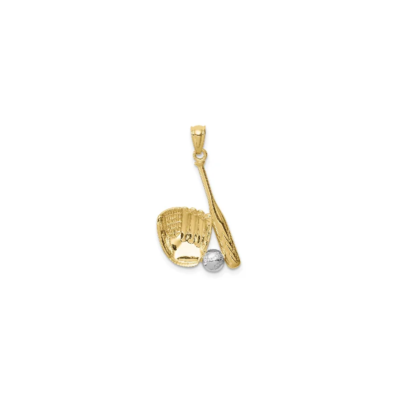 Coral - Trimmed Pendants with Seashell and Pearl AccentsTwo-Tone Gold Baseball Bat, Glove and Ball Pendant (14K)