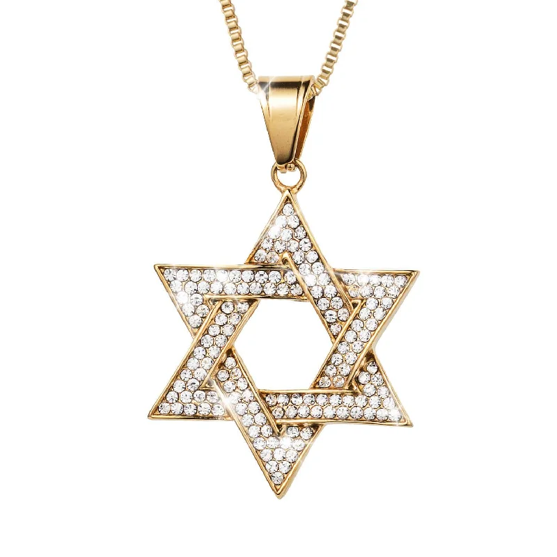 Heart - Shaped Pendant Necklaces with Ruby and Diamond EmbellishmentsShimmering Star Of David Pendant