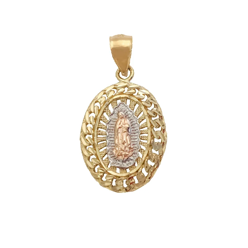 Jade - Carved Pendants in the Form of a Buddha StatueVirgin Mary Monaco Frame Oval Tri-Tone Pendant (14K)