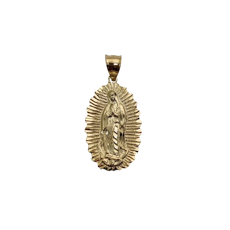 Amethyst - Faceted Pendants with Silver - Wire WrappingVirgin Mary Textured Diamond-Cut Pendant (14K)