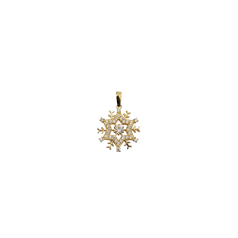 Ceramic Pendants with Hand - Painted Mandala DesignsYellow Gold Snowflake Pendant (14K)