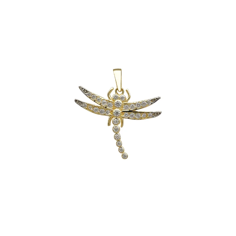 Leather - Wrapped Pendants with Brass Stud EmbellishmentsZirconia Dragonfly Pendant (14K)