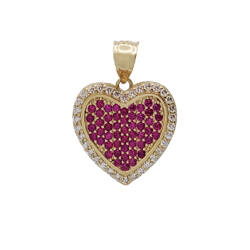 Recycled Metal Pendants with Upcycled Jewelry ComponentsZirconia Iced-Out Heart Pendant (14K)